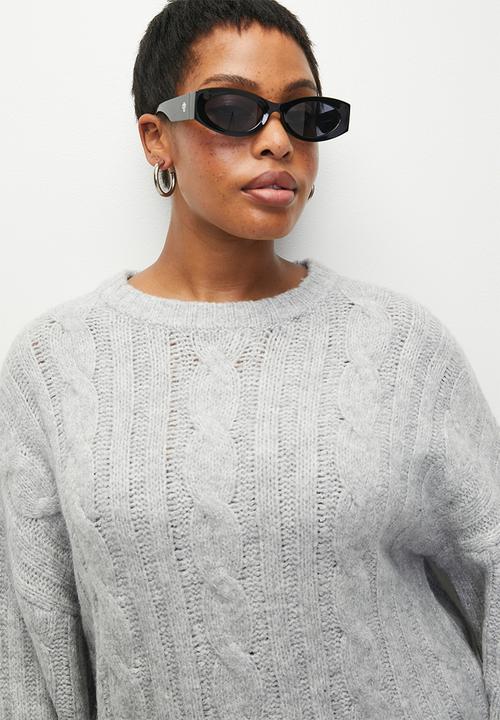 Cotton On - Plus  luxe crew pullover - grey marle cable