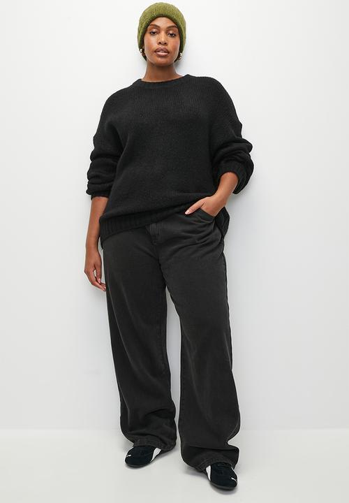 Cotton On - Plus  luxe crew pullover - black
