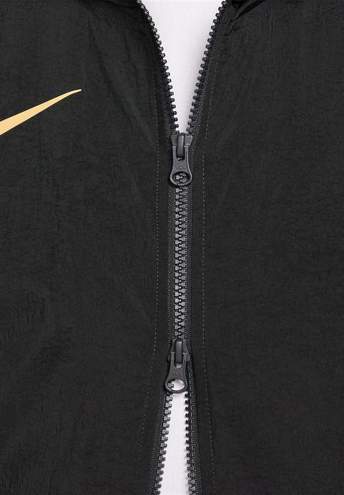Nike -  Strike+ Water-Repellent Hooded Football Jacket- Black/Pale Ivory/Gold