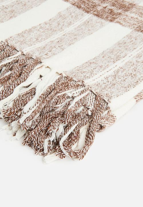 Sixth Floor - Brushed Winter Cotton Throw - Brown