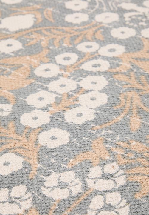 Sixth Floor - Serene Floral Cotton Rug Charcoal