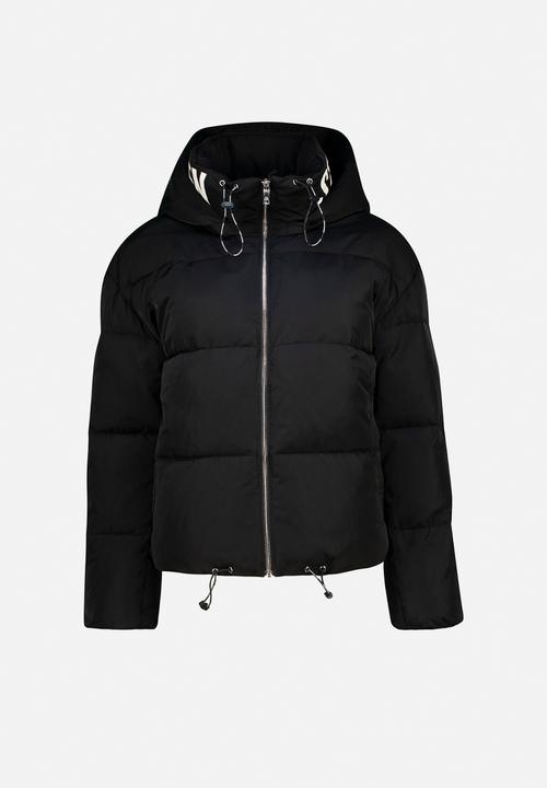 Steve Madden - Nash cropped puffer with detachable hood - black