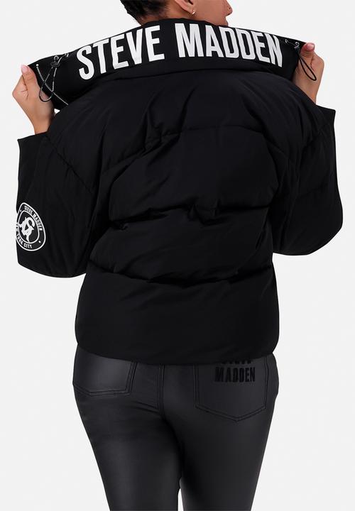 Steve Madden - Nash cropped puffer with detachable hood - black