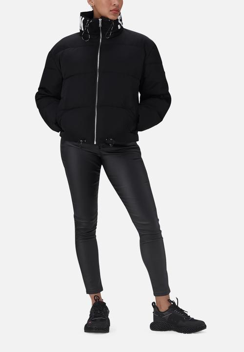 Steve Madden - Nash cropped puffer with detachable hood - black