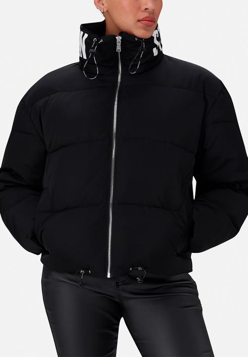 Steve Madden - Nash cropped puffer with detachable hood - black