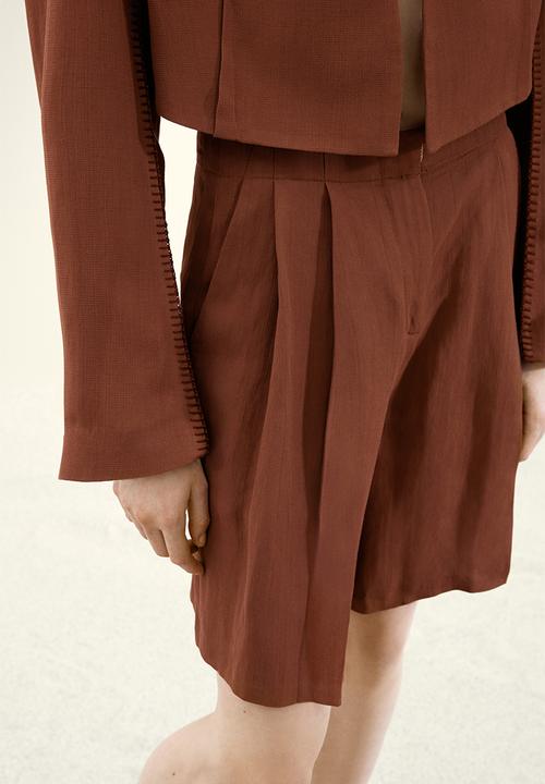 H&M - H&M Studio: Linen-blend bermuda shorts - brown