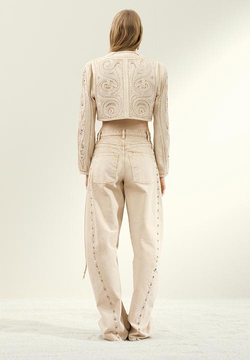 H&M - H&M Studio: Embroidered canvas blazer - beige
