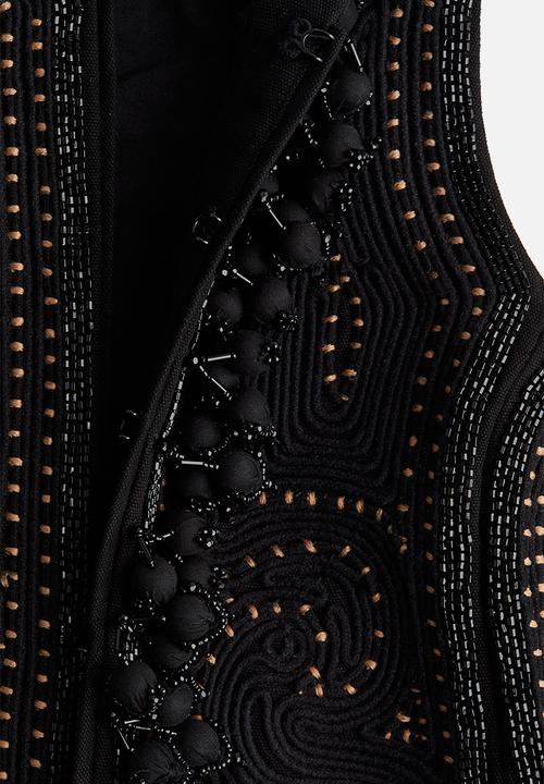 H&M - H&M Studio: Embroidered canvas waistcoat - black