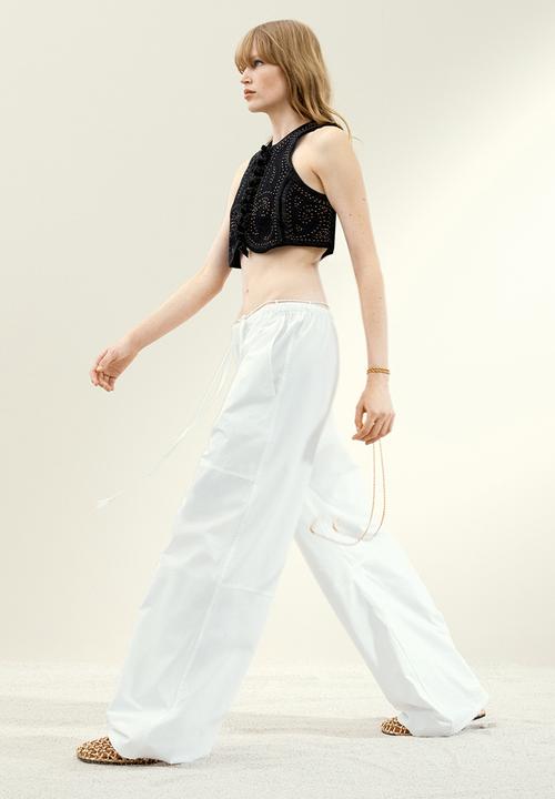 H&M - H&M Studio: Embroidered canvas waistcoat - black