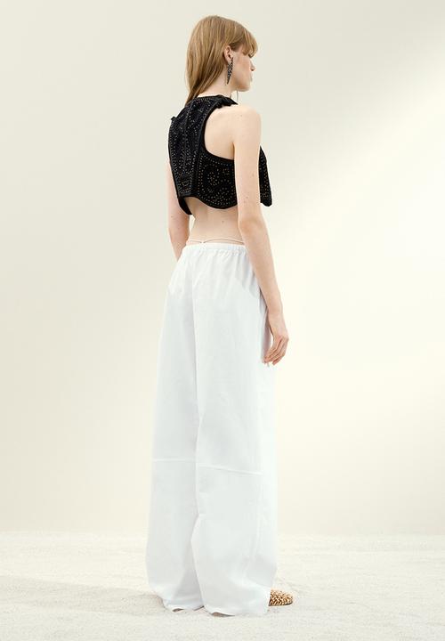 H&M - H&M Studio: Baggy cotton trousers - white