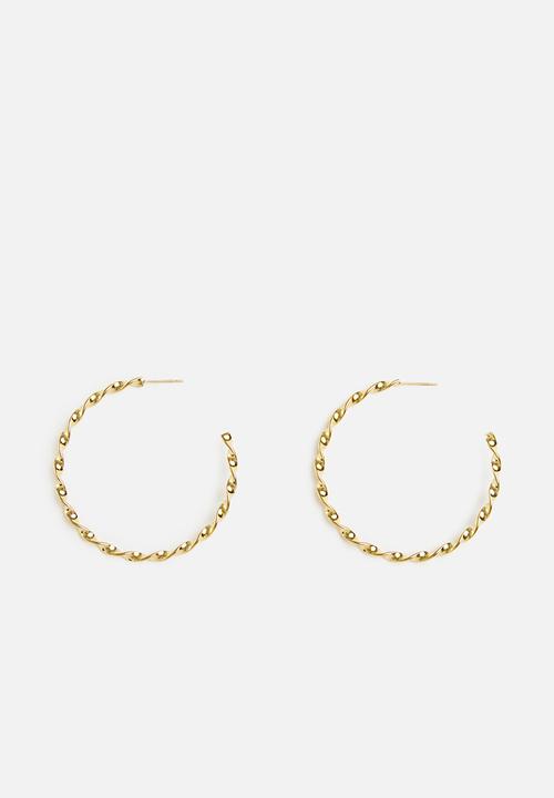 Zoe on Trend - Large twisted hoop earrings-gold