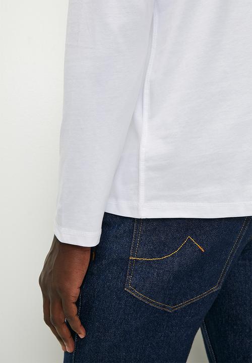 GUESS - Long sleeve  cn over embro tee - pure white