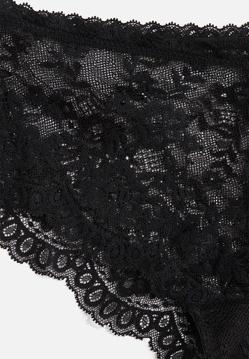 H&M - 2-pack lace hipster briefs - black