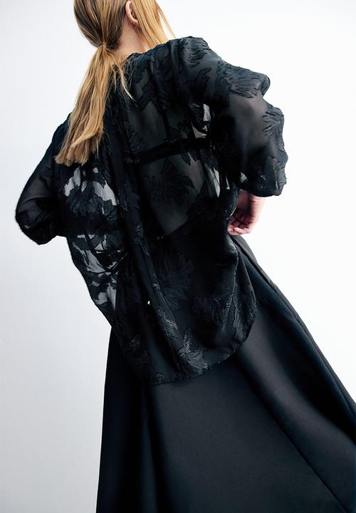 H&M - Jacquard-weave blouse - black
