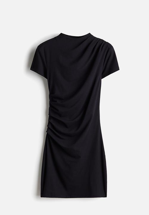 H&M - Draped bodycon dress - black