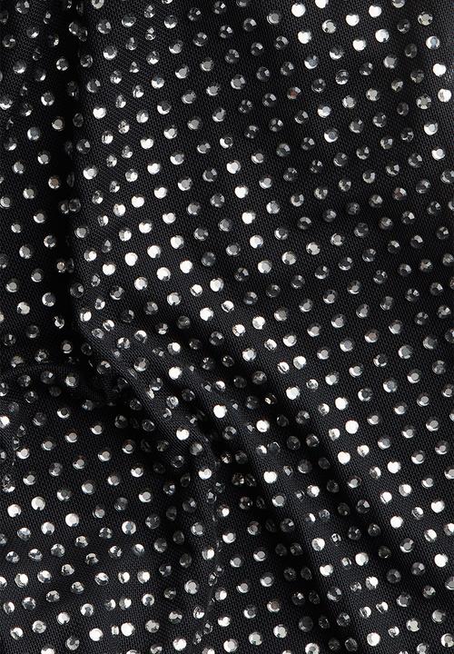 H&M - Rhinestone-embellished mesh body - black