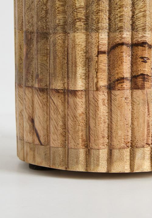 Sixth Floor - Ribbed wooden canister - Natural