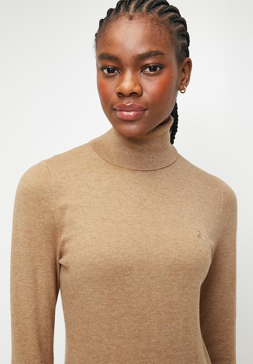 POLO - WMN VIVIAN KNITTED POLO NECK - CAMEL
