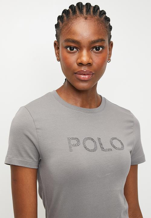 POLO - WMN LILY SS BEADED T-SHIRT - LEAD GREY