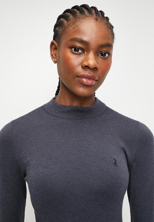 POLO - WMN RACHEL MOCK NECK KNIT - NAVY
