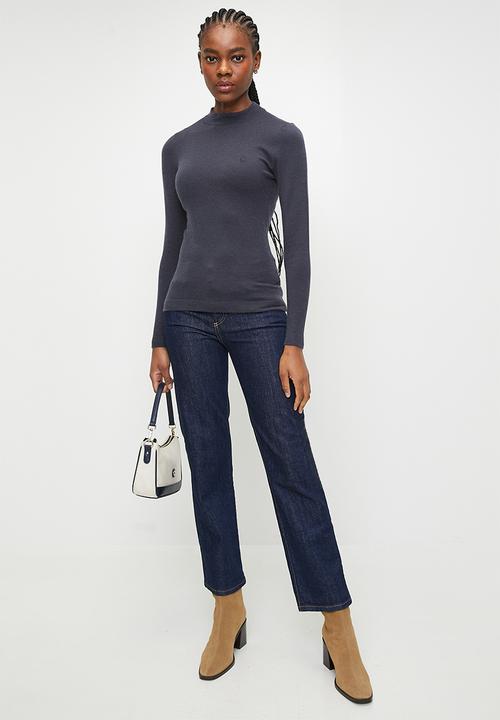 POLO - WMN RACHEL MOCK NECK KNIT - NAVY