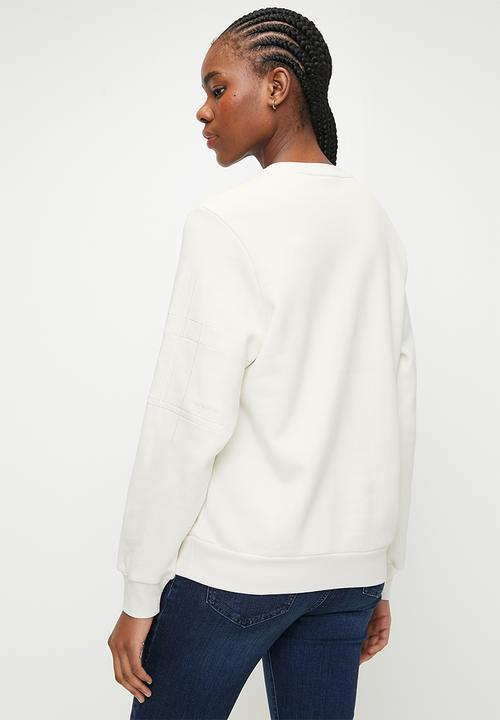 POLO - WMN LEE LS TEXTURED SWEAT TOP - OFF WHITE