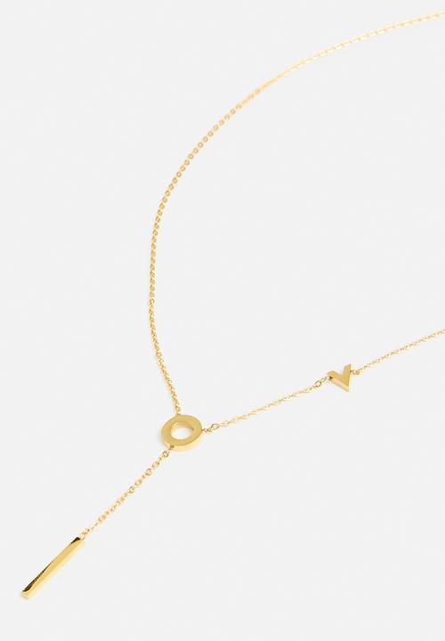 Zoe on Trend - Love lariat necklace-gold