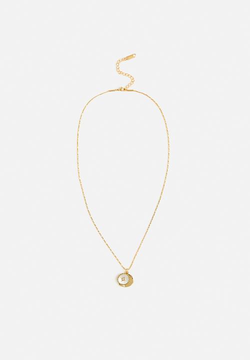 Zoe on Trend - Trendy mop pendant necklace-gold