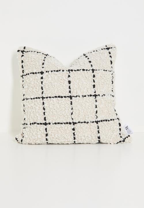 GRID WOVEN CUSHION COVER - NEUTRAL