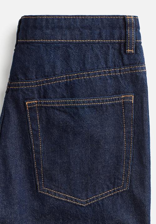 H&M - Slim straight high capri jeans - dark denim blue 