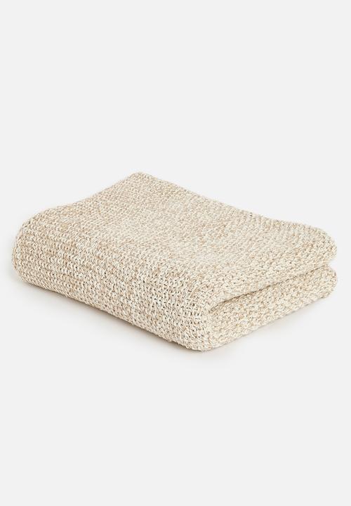Sixth Floor - Melange Knitted Throw Natural