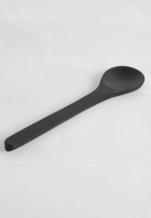 Sixth Floor - Noir black wooden serving spoons set of 2 - Black