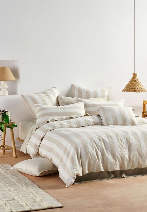 Linen House - Vintage Stripe Duvet Cover Set - Natural