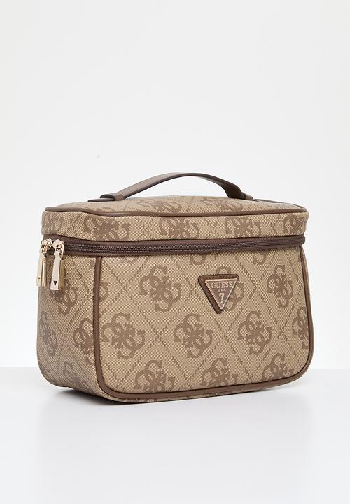 GUESS - Berta toiletry train case - latte logo