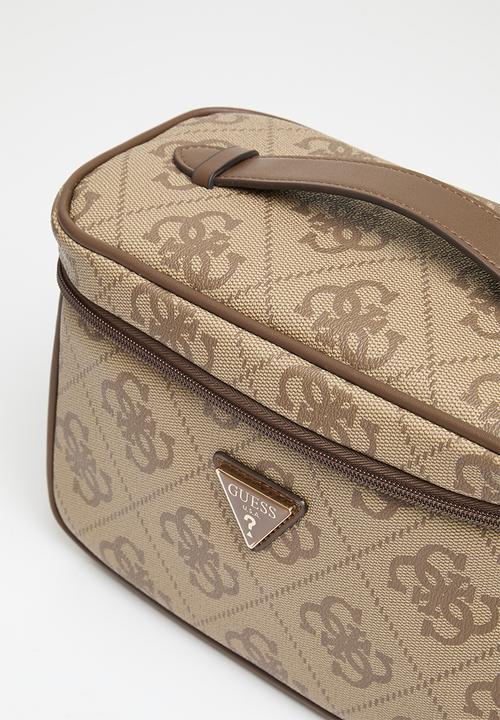 GUESS - Berta toiletry train case - latte logo