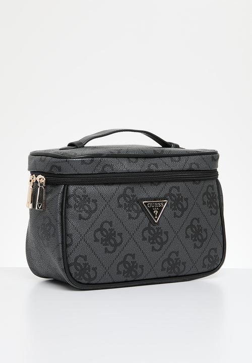 GUESS - Berta toiletry train case - coal logo