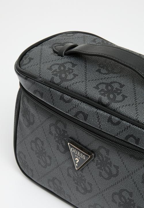 GUESS - Berta toiletry train case - coal logo