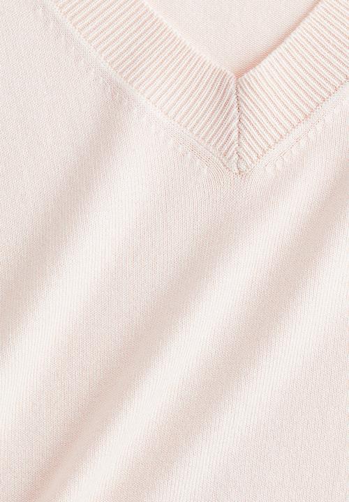 H&M - Fine-knit v-neck jumper - light pink