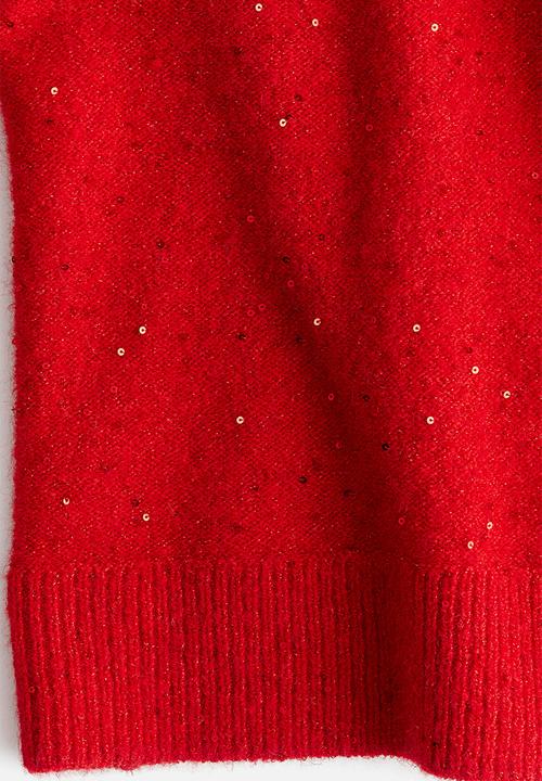 H&M - Embellished jumper - red sequins