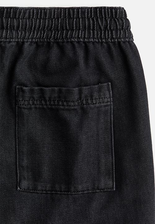 H&M - Denim pull-on trousers - black