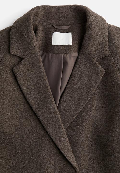 H&M - Double-breasted coat - dark brown