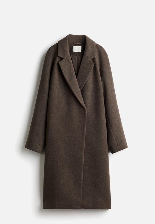 H&M - Double-breasted coat - dark brown