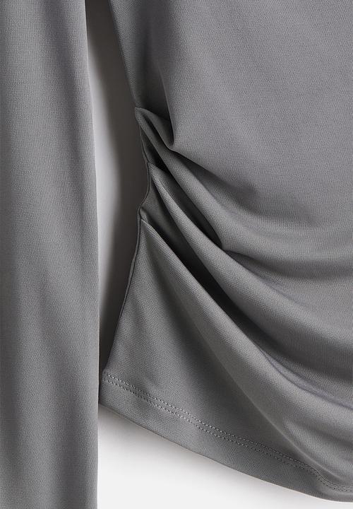 H&M - Draped jersey top - grey
