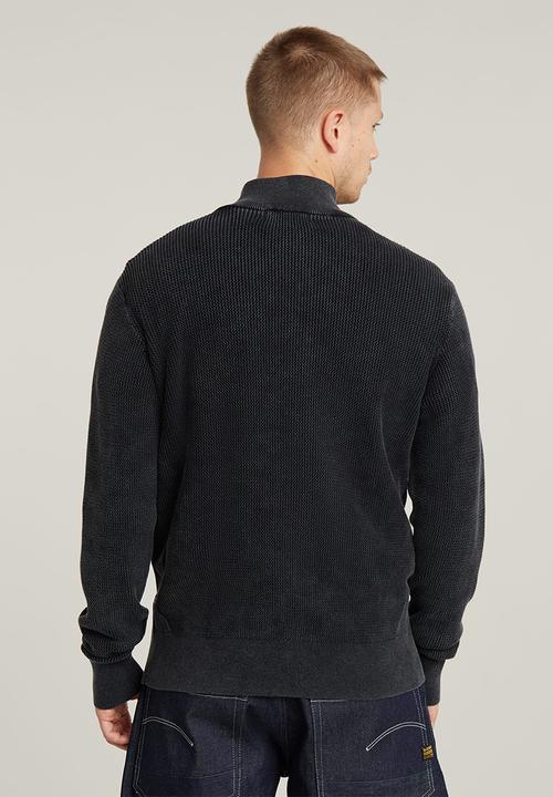 G-STAR - Serrated full zip knit - blue
