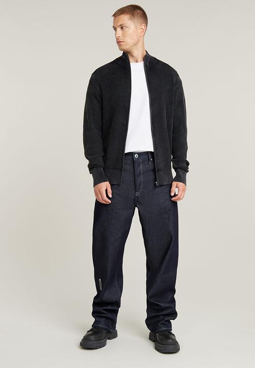 G-STAR - Serrated full zip knit - blue