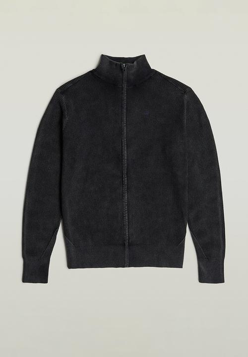G-STAR - Serrated full zip knit - blue