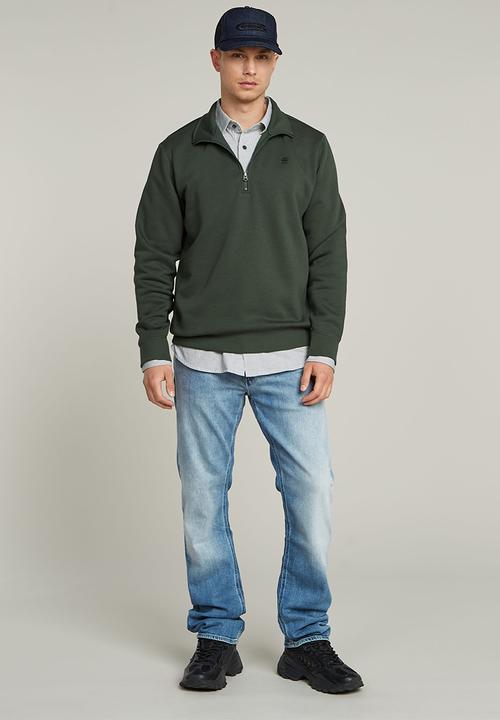 G-STAR - Premium core half zip r sw long sleeve - green
