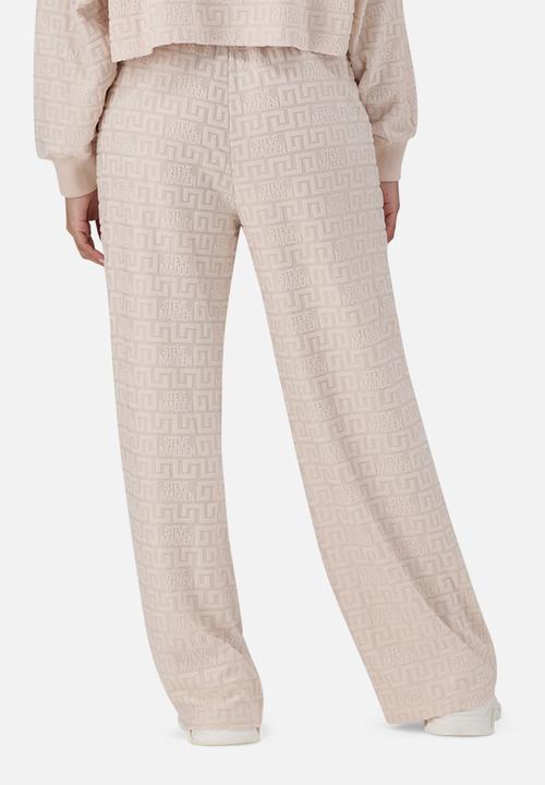 Steve Madden - Chaya wide leg jogger with embossed logo - stone