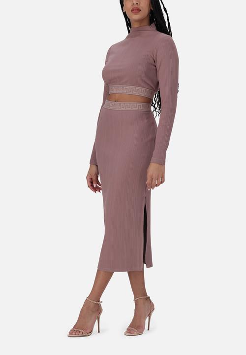 Steve Madden - Karsyn bodycon midi skirt - dark taupe