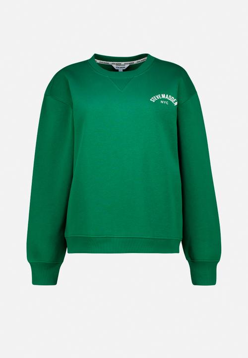 Steve Madden - Amelia oversized crew neck fleece sweat - emerald